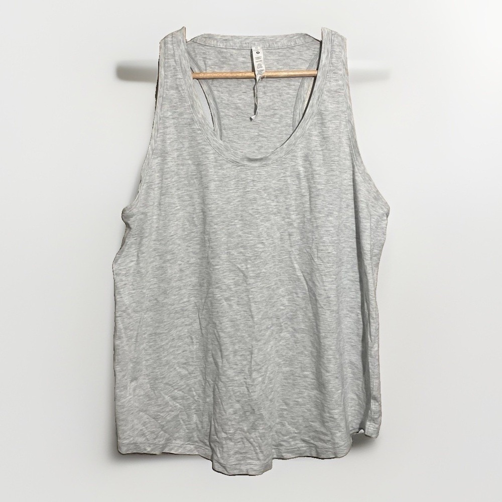Lululemon Love Tank Top Heathered Core Ultra Gray Pima Cotton Size 12 LW1DDWS